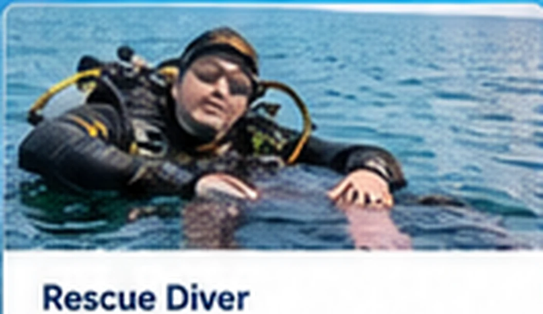 Taucher an der Wasseroberfläche während einer Rescue-Ausbildung